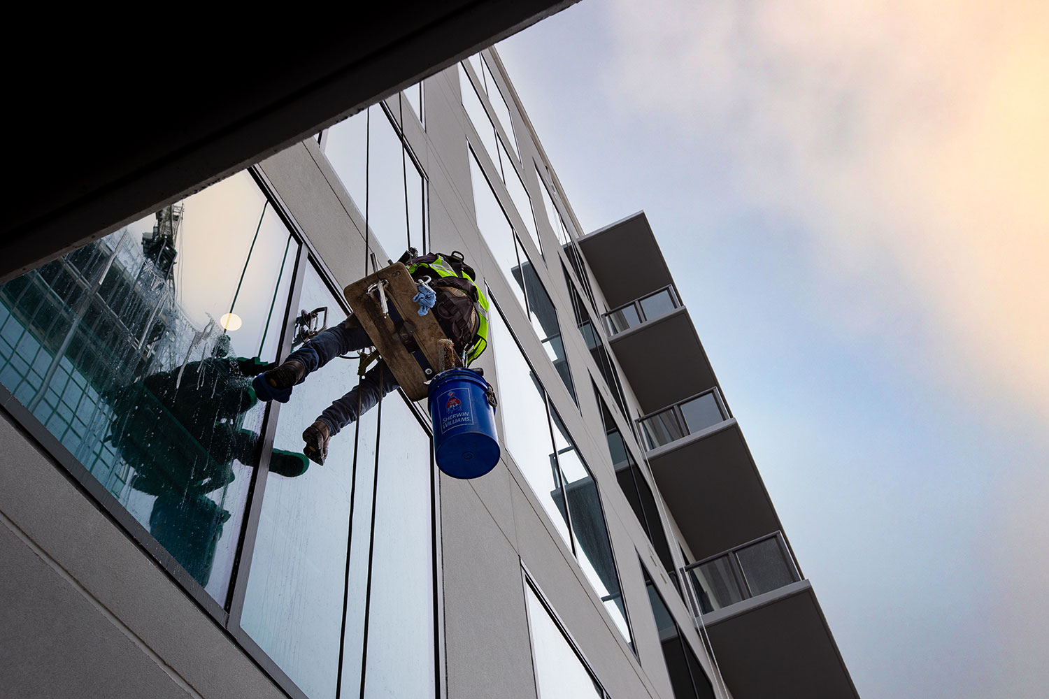 outside office window cleaner